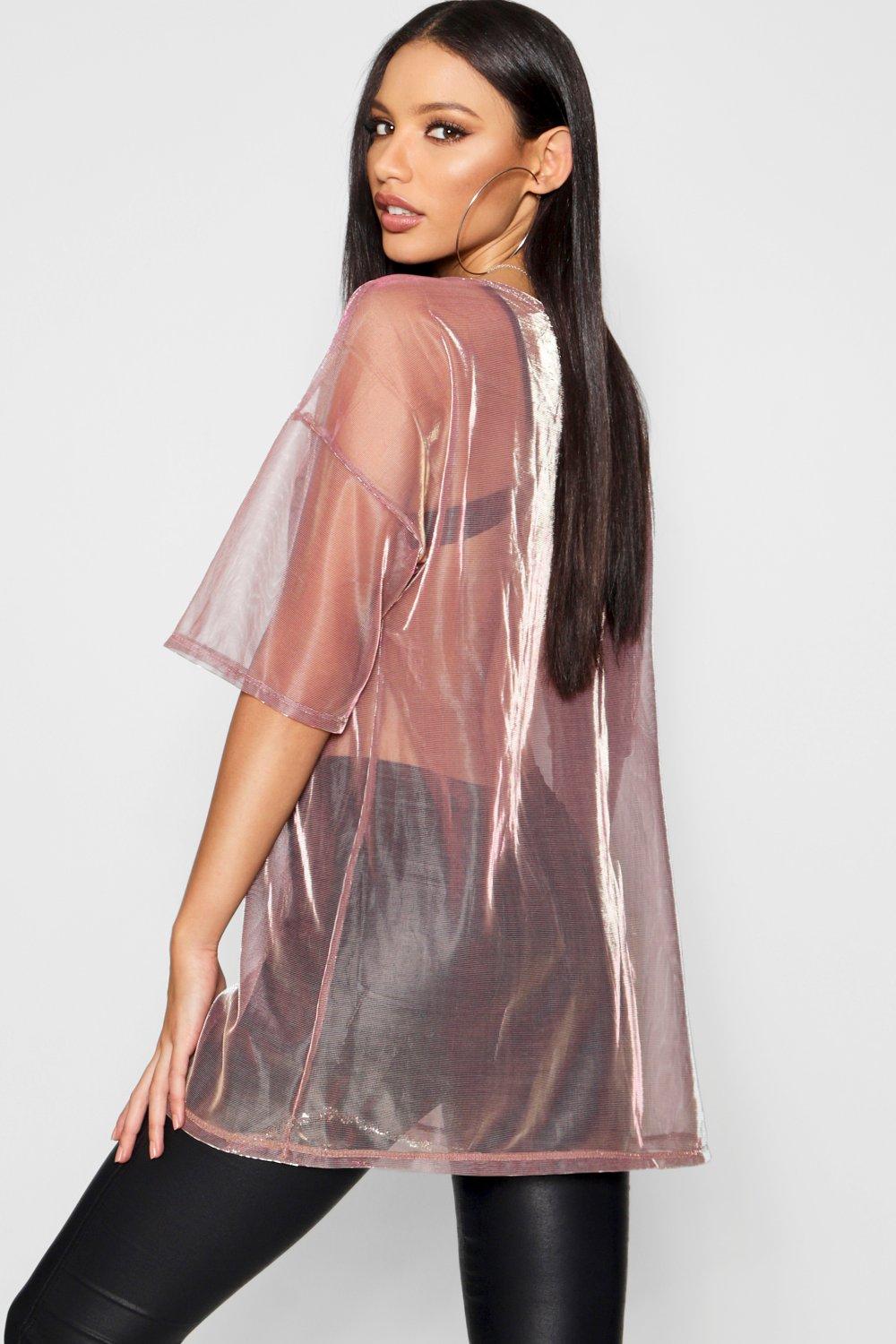 T Shirt oversize irise transparent